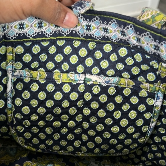 Vera Bradley Cambridge Small Tic Tac Tote - Green, Blue and White - Picture 5 of 6